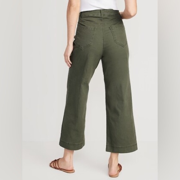 Old Navy High Waisted Crop Chino Wide-Leg Pants - Picture 2 of 6
